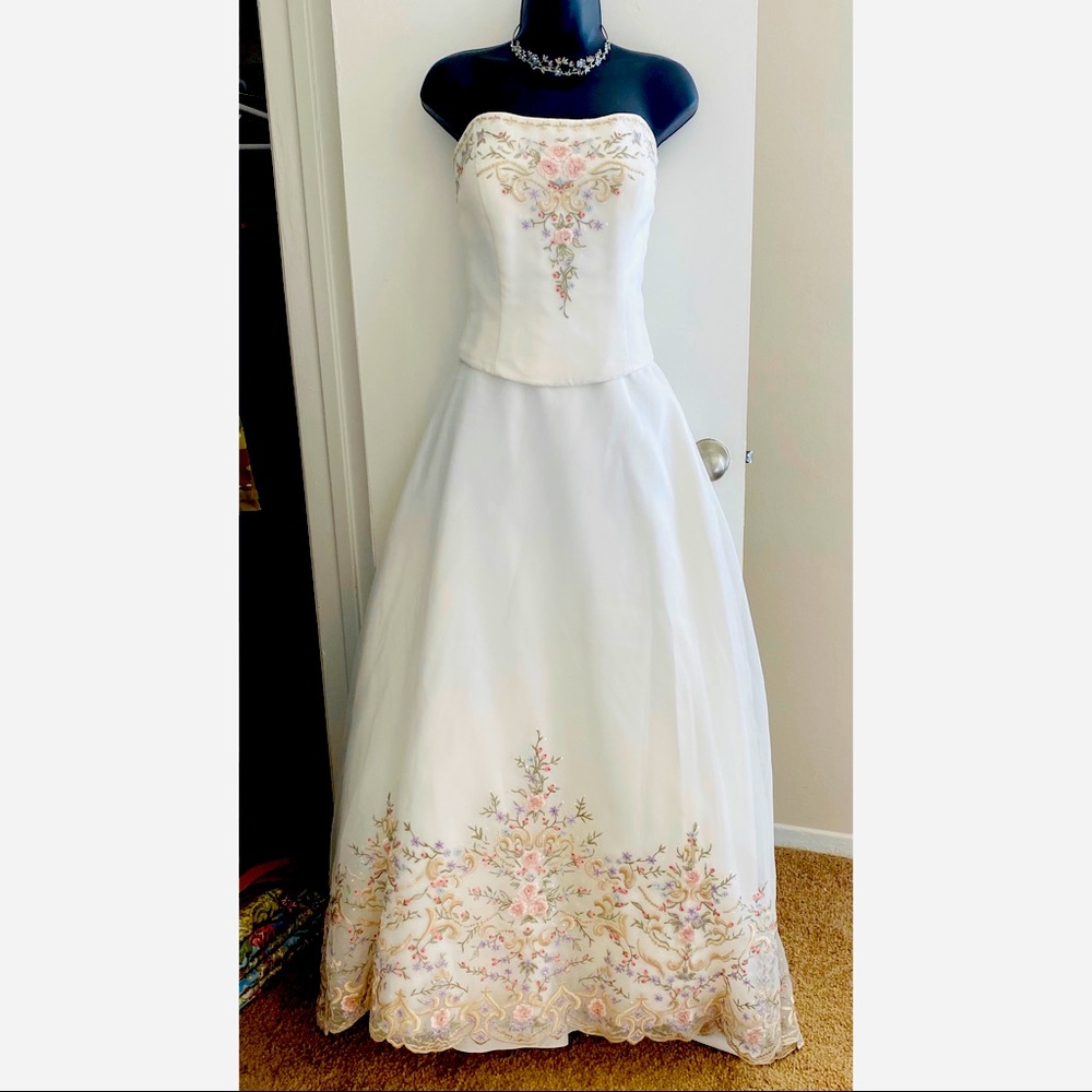 Ivory 2 Piece Wedding Gown